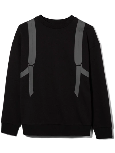 Shop Fendi Teen Backpack-print Sweatshirt In F0w27 Black+curry