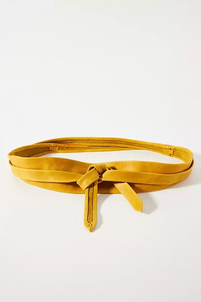 Ada Classic Wrap Belt In Yellow