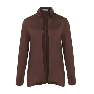 Shop Jacquemus Notte Shirt In Brown