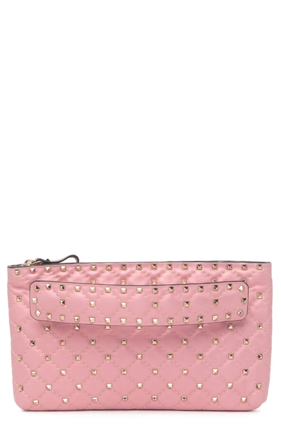 Shop Valentino Studded Clutch In Absolute Rose