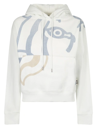 Kenzo K-tiger Cotton Sweatshirt Hoodie In White