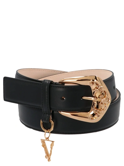 Shop Versace V Belt In Black