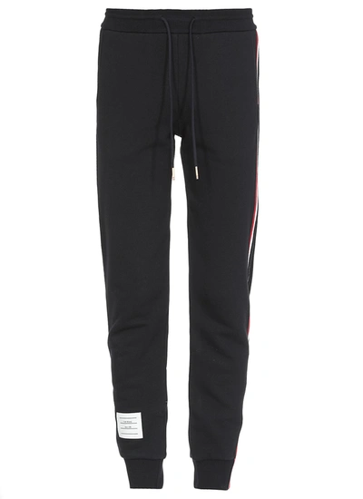 Shop Thom Browne Classic Sweatpants With Rwb Stripes In Navy