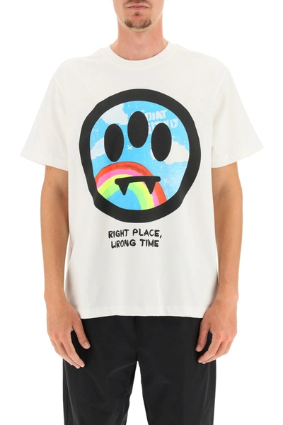 Shop Barrow T-shirt Emoji Slogan In Off White (white)