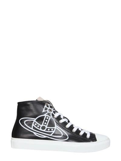 Shop Vivienne Westwood Faux Leather Sneakers In Nero