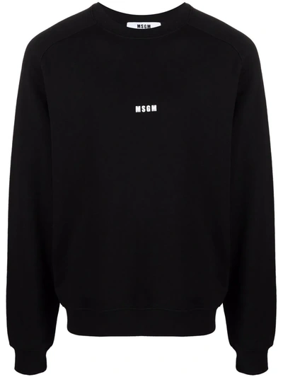 Shop Msgm Logo-print Sweatshirt In Schwarz