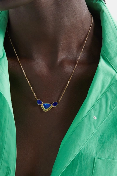 Shop Brooke Gregson Orbit 3 18-karat Gold Multi-stone Necklace