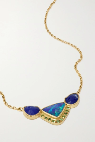 Shop Brooke Gregson Orbit 3 18-karat Gold Multi-stone Necklace