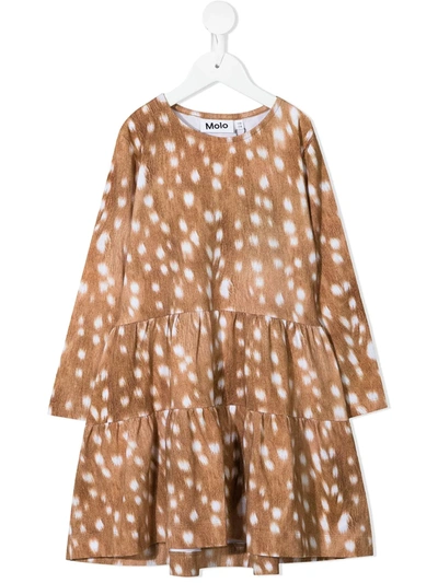 Shop Molo Animal Print Shift Dress In Brown