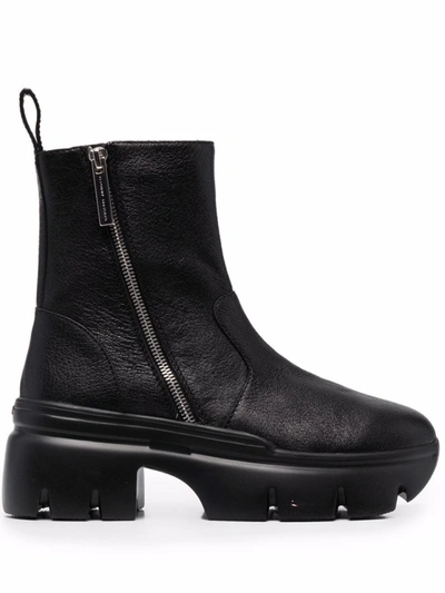 Shop Giuseppe Zanotti Apocalypse Zip Chunky-sole Ankle Boots In Black