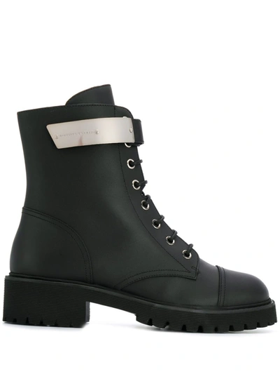 Shop Giuseppe Zanotti Black Ankle Length Boots