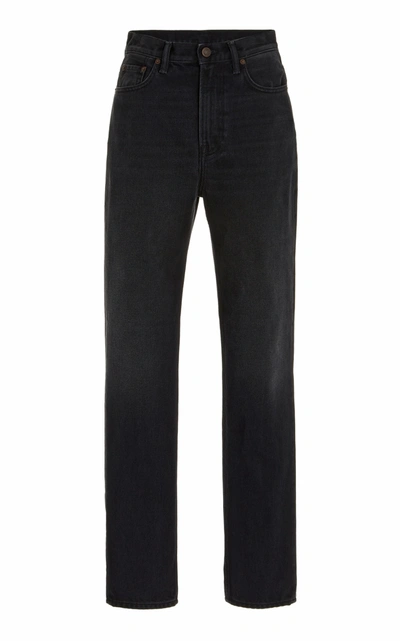 Shop Acne Studios Women's 1995 Rigid High-rise Slim-leg Jeans In Black,medium Wash