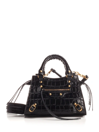 Shop Balenciaga Neo Classic City Mini Tote Bag In Black