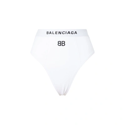 Shop Balenciaga Sports Slip Briefs In White