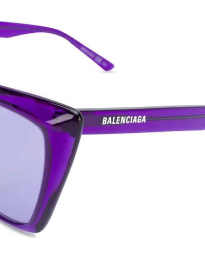 Shop Balenciaga Square Sunglasses Violet Purple
