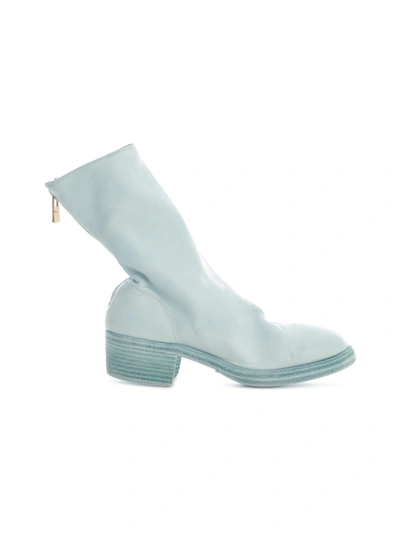 Shop Guidi Back Zipped Boots In Blue
