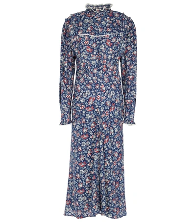 Isabel Marant Etoile Darcy Lace trimmed Floral print Cotton poplin Midi Dress In ModeSens
