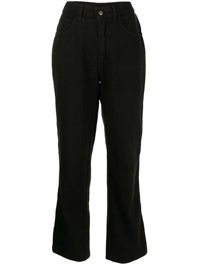 Pre-owned Fendi Zucca Pattern Straight-leg Jeans In Black