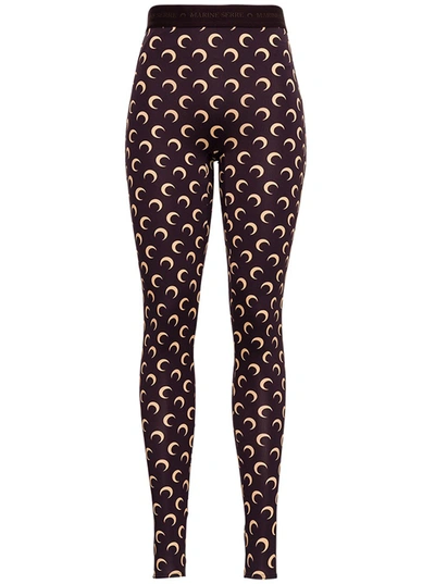 Shop Marine Serre Crescent Moon Motif Leggings In Multi