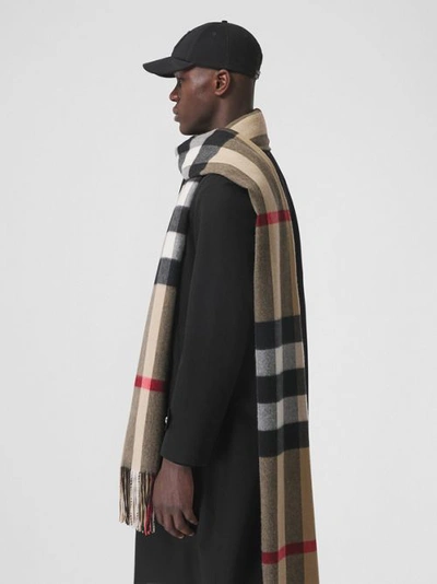 Burberry Reversible Roundel Logo & Check Cashmere Scarf In Archive ...