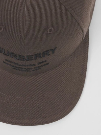 Shop Burberry Horseferry Motif Cotton Twill Baseball Cap In Ebony Brown