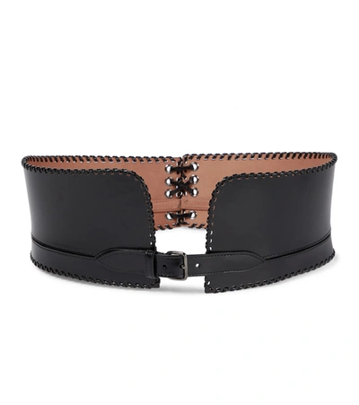 Shop Alaïa Leather Corset Belt In Black