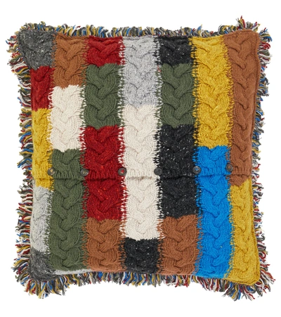Shop Alanui Tierra Del Fuego Wool Cushion In Multicoloured