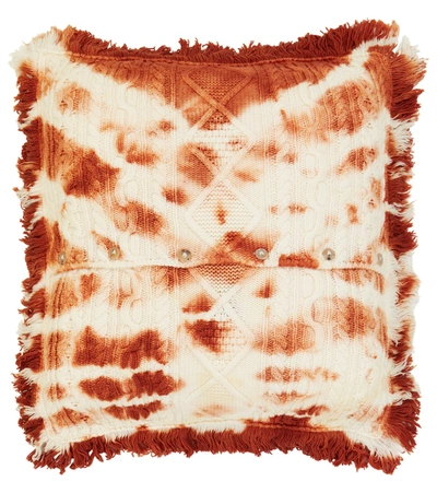 Alanui Piedras Rojas Wool Cushion In Red