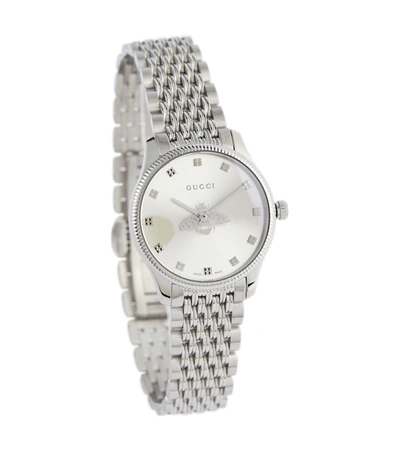 Shop Gucci G-timeless 29mm Watch In Silver
