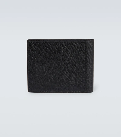 Shop Balenciaga Plate Leather Wallet In Black