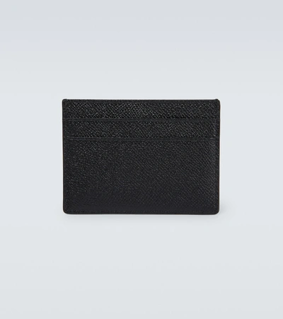 Shop Balenciaga Plate Leather Card Holder In Black