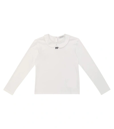 Shop Dolce & Gabbana Long-sleeved Cotton T-shirt In White