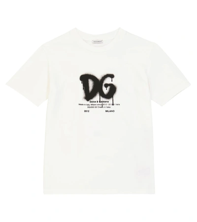 Shop Dolce & Gabbana Logo Cotton T-shirt In White