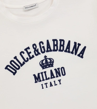 Shop Dolce & Gabbana Logo Short-sleeved Cotton T-shirt In White