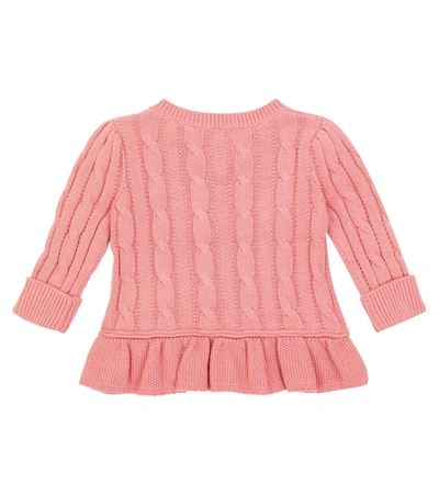 Shop Polo Ralph Lauren Baby Cotton Cardigan In Pink