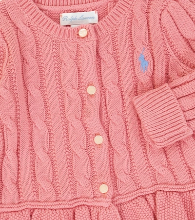 Shop Polo Ralph Lauren Baby Cotton Cardigan In Pink