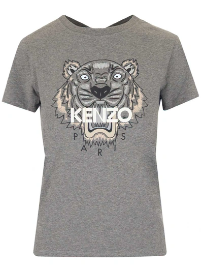 Shop Kenzo Tiger Printed T In Grey