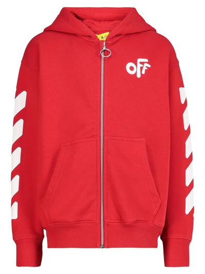 Shop Off-white Sweat Jacket In Red