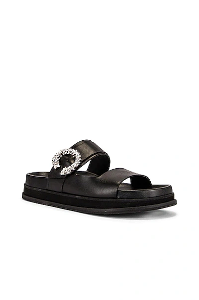 Shop Jimmy Choo Marga Sandal In Black & Crystal