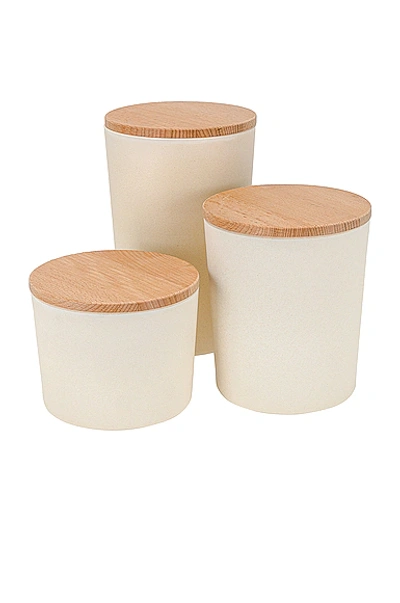 Shop Hawkins New York Essential Set Of 3 Lidded Containers In Ivory