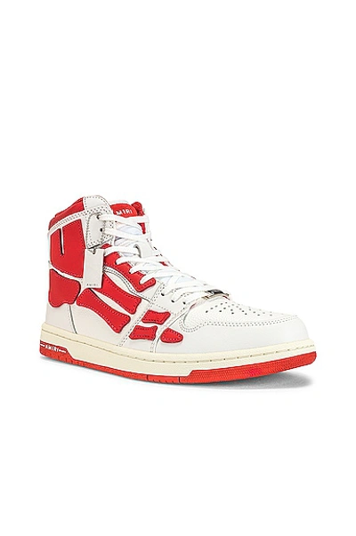 Shop Amiri Skel Top Hi In White & Red