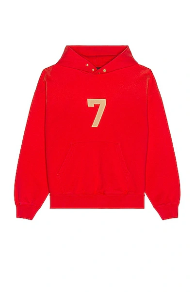 Fear of god red on sale hoodie