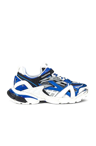 Shop Balenciaga Track.2 Open Sneaker In Blue, Grey & White