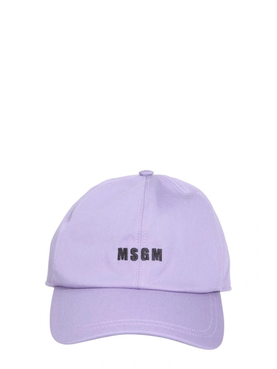 Shop Msgm Baseball Cap In Lilac