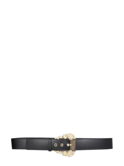 Shop Versace Jeans Couture Leather Belt In Black