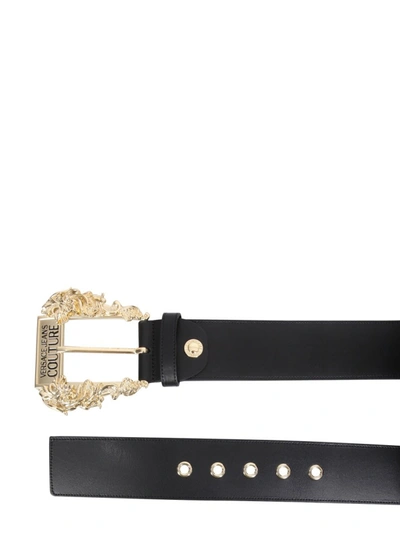 Shop Versace Jeans Couture Leather Belt In Black