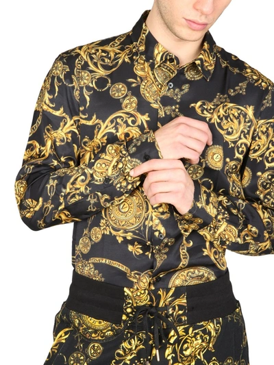 Shop Versace Jeans Couture Shirt With Bijoux Baroque Print In Black