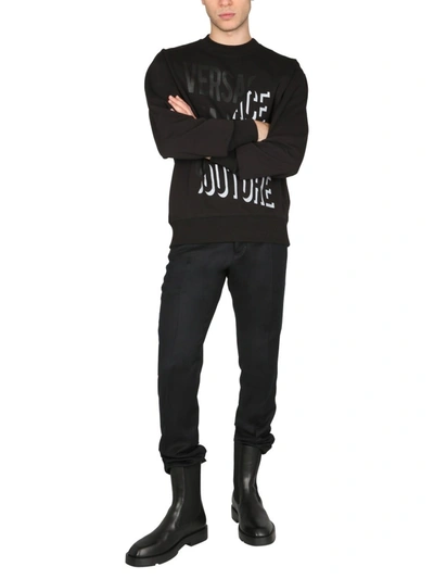 Shop Versace Jeans Couture Sweatshirt With Logo In Black