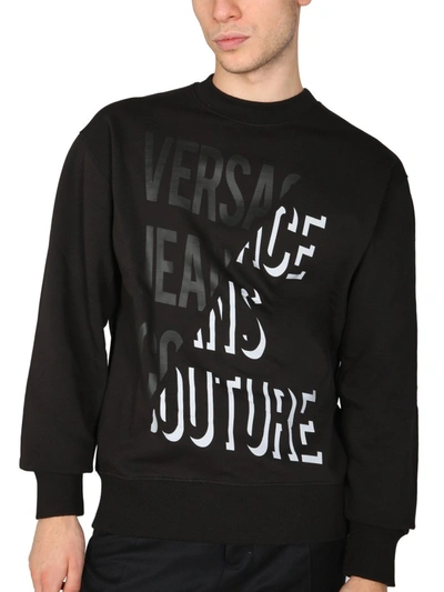 Shop Versace Jeans Couture Sweatshirt With Logo In Black