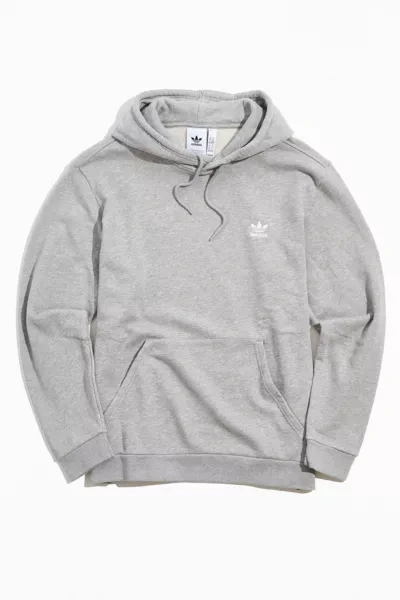 Shop Adidas Originals Essential Hoodie Sweatshirt In Grey